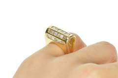 14K Yellow Gold 2.00 Ctw Five Row Princess Diamond Statement Ring