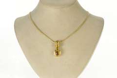 18K Yellow Gold Oval Citrine Cabochon Diamond Enhancer Pendant