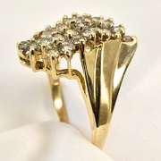 Glittering Waterfall Diamond Cluster