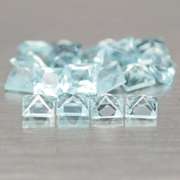Amazing 5.10ct radiant cut ice blue Topaz set