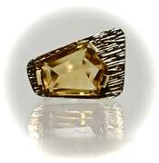 Architectural 14K Pentagonal Citrine Ring