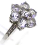 Sterling Silver Opal And Pink Saphires Ring