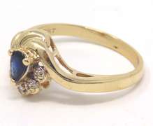 Gorgeous Pear Sapphire and Diamond Accent Ring