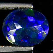 Silky black 1.44ct faceted Welo Black Opal