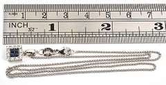 Proper Sapphire & Diamond 14K WG Pendant Necklace