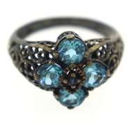 Sterling Silver Opal And Pink Saphires Ring