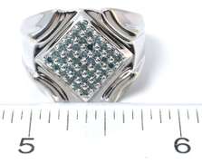 Massive 1/3CTW Blue Diamond Cluster Ring in White Gold