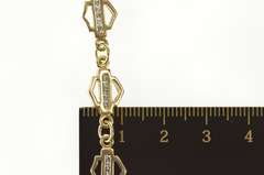 10K Yellow Gold Diamond Inset Shield Link Statement Chain Bracelet