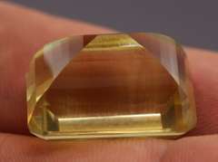 Double step cut 24.55ct lemon yellow Citrine