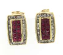 Fancy Insv Set Ruby & Diamond Earrings