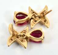 Neat Dangling Synthetic Ruby Earrings