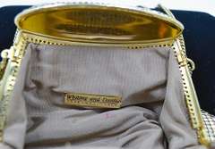 Elegant Whiting & Davis Int'l Gold Tone Metal Mesh Purse, Bell Shape