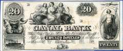 Gem Crisp 1800's $20 Note Canal Bank Of New Orleans Louisiana-"3 Maids"!