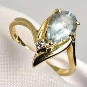 Pleasing Pear Shaped Blue Topaz Ring