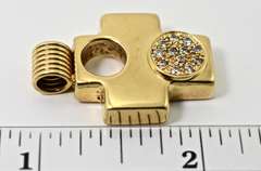 Unique Heavy 18K Cross with Diamonds