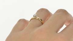 14K Yellow Gold 0.36 Ct Retro Diamond Solitaire Engagement Ring