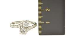 14K White Gold 1.42 Ctw Two Diamond Bypass Engagement Ring