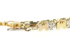 10K Yellow Gold Diamond Inset Mom Mother's Day Tennis Bracelet