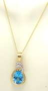 Charming Blue Topaz and Diamond Accent Necklace