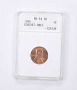 MS64 RB 1985 Lincoln Memorial Cent - Mint Error: Clashed Dies - ANACS