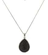 Sterling Silver Black Diamond Pear Shaped Necklace