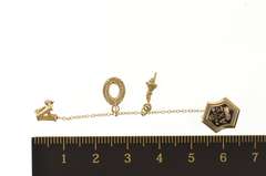 10K Yellow Gold Alpha Chi Sigma Enamel Frat Chain Lapel Pin/Brooch