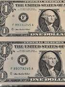 2003 A Uncut Sheet Of 4 $1 Fed Reserve Notes
