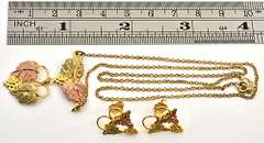 Black Hills Gold Pendant & Earring Suite