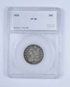 VF30 1835 Capped Bust Quarter - Graded by SEGS