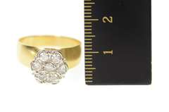 10K Yellow Gold 0.77 Ctw Retro Round Diamond Cluster Ring