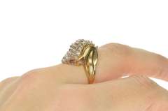 10K Yellow Gold 2.24 Ctw Diamond Cluster Statement Cocktail Ring