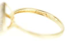 10K Yellow Gold Retro Diamond Pave Square Cluster Statement Ring