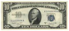 Choice CU 1953B Series $10 Blue Seal Silver Certificate