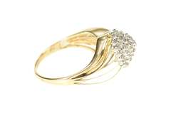 10K Yellow Gold Classic Marquise Diamond Cluster Statement Ring