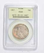 MS65 1957 Franklin Half Dollar - OGH - Graded PCGS