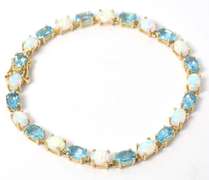 Charming Topaz & Opal Bracelet in Yellow Gold