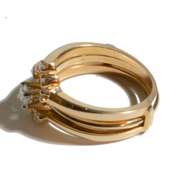 14 k Yellow Gold Solitaire Diamond Set