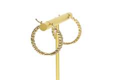 10K Yellow Gold 0.80 Ctw Diamond Inside Outside Hoop Earrings