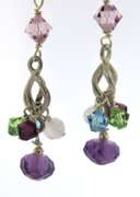Sterling Silver Multi Gemstone Dangle Earrings