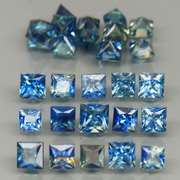 Vivid blue 4.70ct princess radiant cut Sapphire set