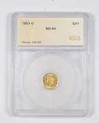 MS64 1853-O $1.00 Liberty Head Gold - Graded SEGS