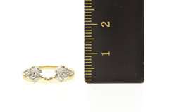 14K Yellow Gold 0.22 Ctw Diamond Cluster Enhancer Wedding Ring