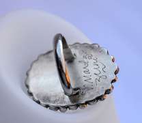 Vintage Signed Native American Ring by V. Martza Suni, Sz 5.5