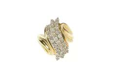 10K Yellow Gold 2.24 Ctw Diamond Cluster Statement Cocktail Ring