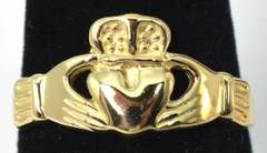 Shiny Claddagh Ring in 14KT Yellow Gold