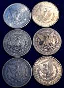 Lot of 6 Morgan Dollars From the late Eighteen Hundreds All From The San Francisco Mint