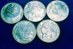 Lot Of 5 History Of Drugs Sterling Silver Medals