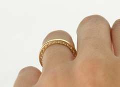 14K Yellow Gold Pandora Hearts of Stackable Heart Pattern Band Ring