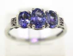 Sterling Silver Opal And Pink Saphires Ring