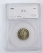 MS65 1884 Liberty V Nickel - Graded by SEGS